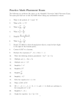 Practice Math Placement Exam