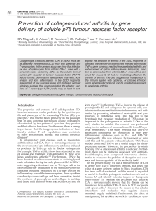 Prevention of collagen-induced arthritis by gene delivery of