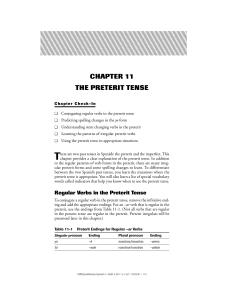 chapter 11 the preterit tense