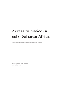 Access to justice in sub - Saharan Africa
