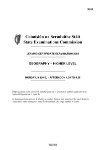 geography – higher level - State Examination Commission