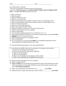 Ch 8 Heredity Study Guide