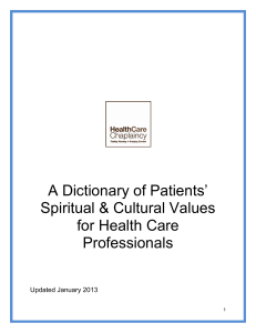 A Dictionary of Patients