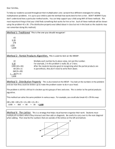 Method 2: Partial Products Algorithm, This is used to test on the