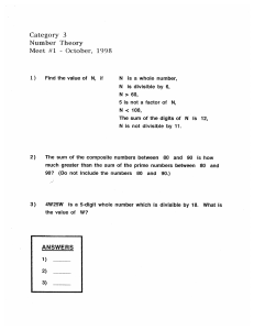 Cat 3 - Num. Theory