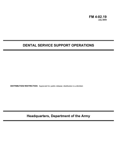 FM 4-02.19 DENTAL SERVICE SUPPORT OPERATIONS