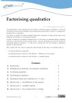 Factorising quadratics