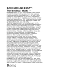 BACKGROUND ESSAY: The Medieval World