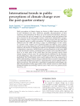 International trends in public perceptions of climate change over the