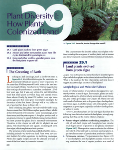 Chapter 29- Plant Diversity 1- How Plants