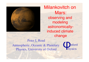 Milankovitch on Mars - Oxford Physics