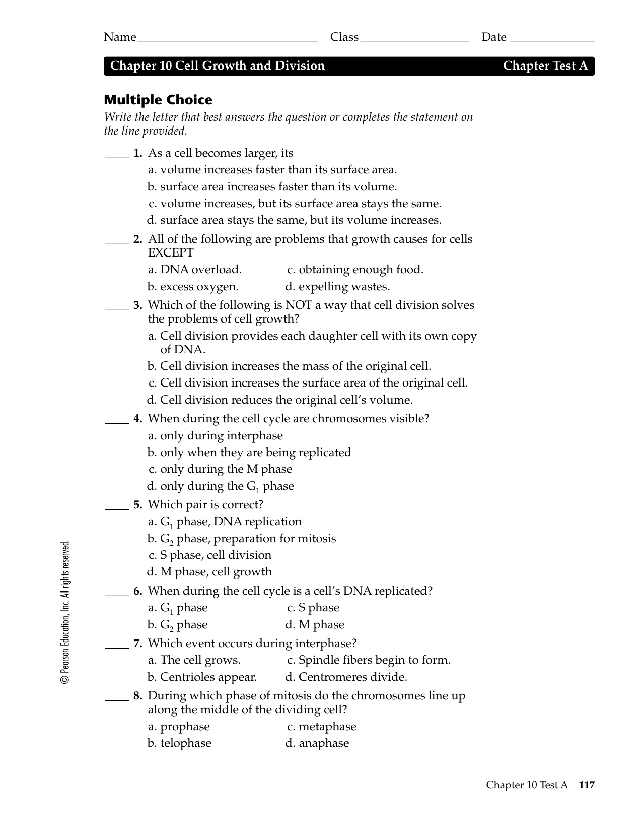Ch 10 Pre-Test