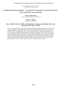 Metallized gelled propellants - Oxygen/RP