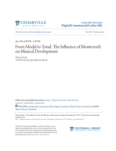 From Modal to Tonal: The Influence of Monteverdi on Musical