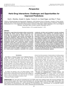 Perspective Herb–Drug Interactions: Challenges and Opportunities