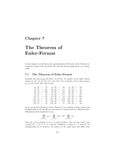 The Theorem of Euler