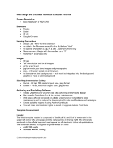 Web Design and Database Technical Standards