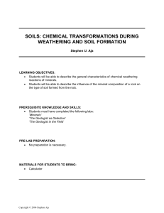 soils: chemical transformations during weathering and soil formation