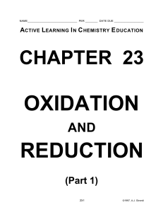 23. Oxidation and Reduction