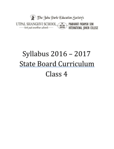 Syllabus 2016 – 2017 State Board Curriculum Class 4