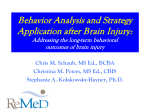 Behavior Analysis and Strategy Application after Brain Injury