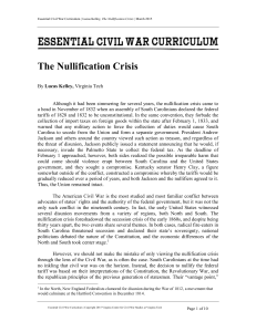 The Nullification Crisis - Essential Civil War Curriculum