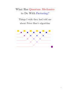 What Has Quantum Mechanics to Do With Factoring?