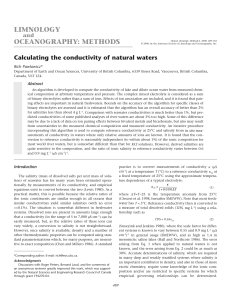 Calculating the conductivity of natural waters