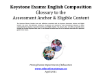 Keystone Exams: English Composition Glossary to the Assessment