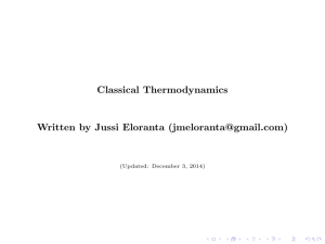 Classical Thermodynamics Written by Jussi Eloranta