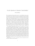 On the Question of Absolute Undecidability