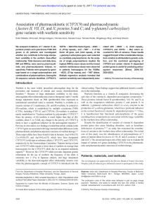 Association of pharmacokinetic (CYP2C9)
