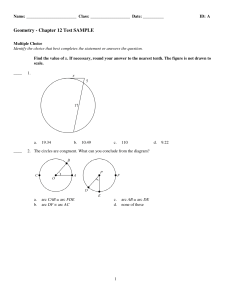 ExamView - Geometry Chapter 12 Test SAMPLE.tst