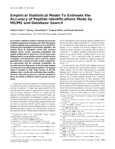 Empirical Statistical Model To Estimate the Accuracy of Peptide