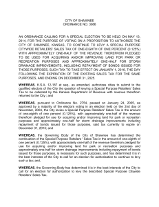 city of shawnee ordinance no. 3086 an ordinance calling for a