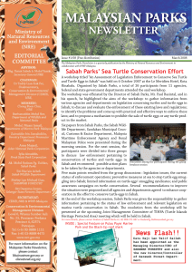 Malaysian Parks Newsletter Issue 1 March 2008