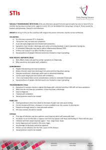 SEXUALLY TRANSMISSIBLE INFECTIONS (STIs) are infections