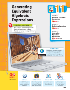 Generating Equivalent Algebraic Expressions