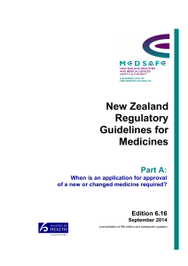 New Zealand Regulatory Guidelines for Medicines