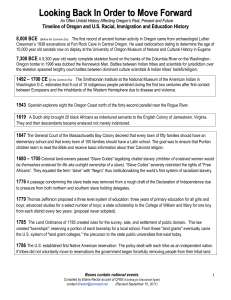 Timeline on the History of Race in Oregon and the