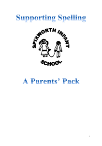 Spixworth spelling parents booklet
