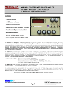 ME995-3K VARIABLE DOSERATE KILOGRAMS OF CEMENT