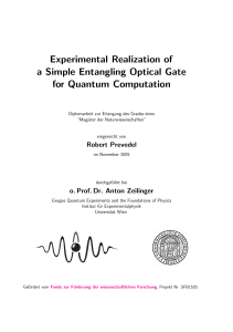 Experimental Realization of a Simple Entangling Optical Gate for