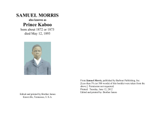 SAMUEL MORRIS Prince Kaboo