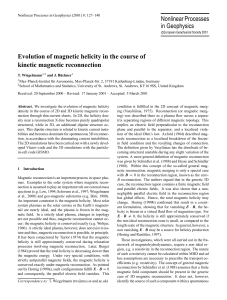 Evolution of magnetic helicity in the course of kinetic magnetic