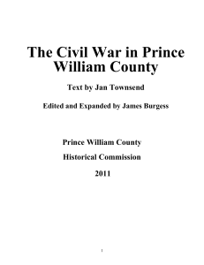 Chronology of the Civil War in Prince William County