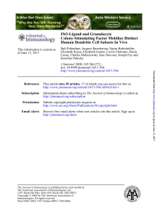 Human Dendritic Cell Subsets In Vivo Colony