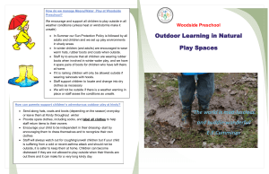 Outdoor Learning in Natural Play Spaces `The world is mud