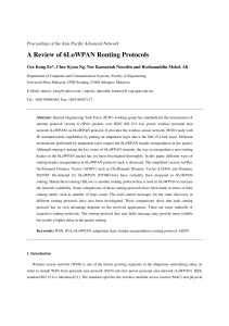 A Review of 6LoWPAN Routing Protocols