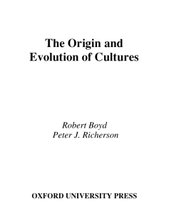 Origin and Evolution of Cultures